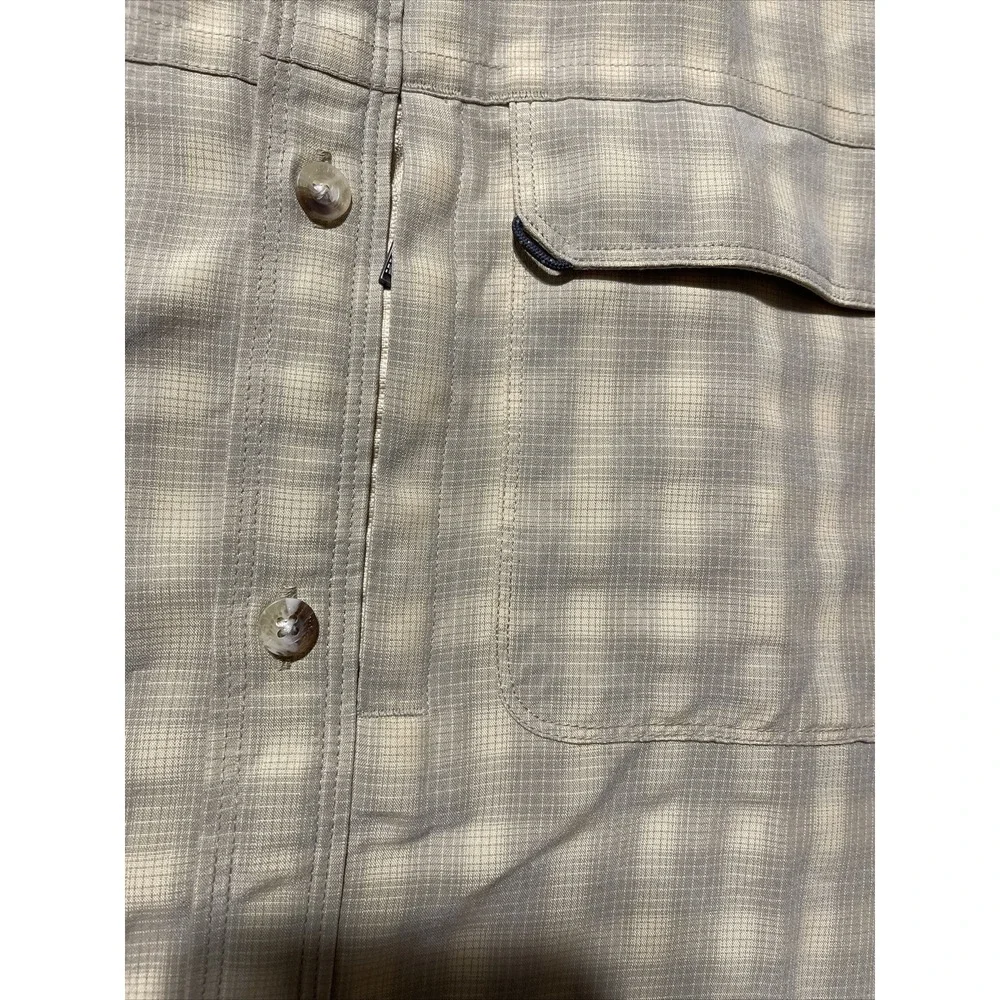 The North Face Button Up Shirt Men's 2XL Beige‎ Plaid Nature Hiking Gorpcore